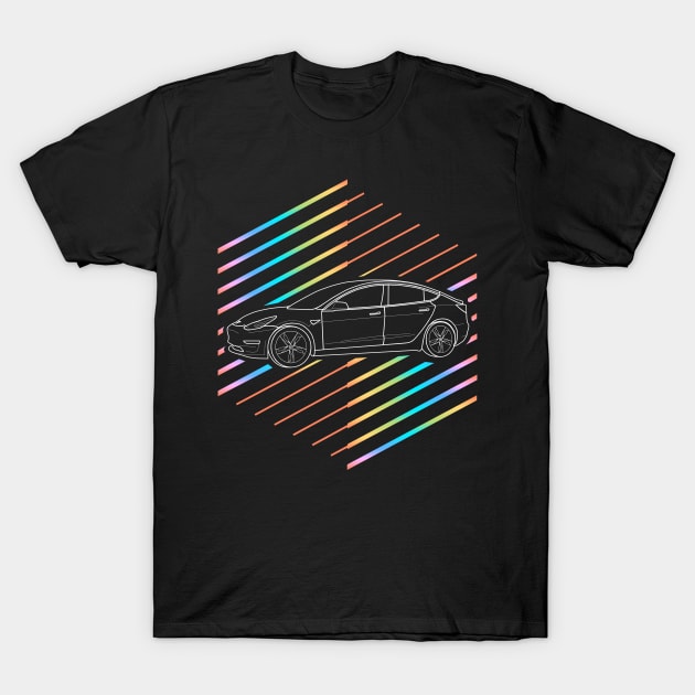 Retro 80s Electric Car T-Shirt by Shannon Marie